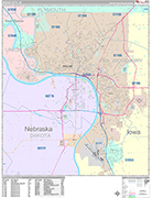 Sioux City  Wall Map Color Cast Style